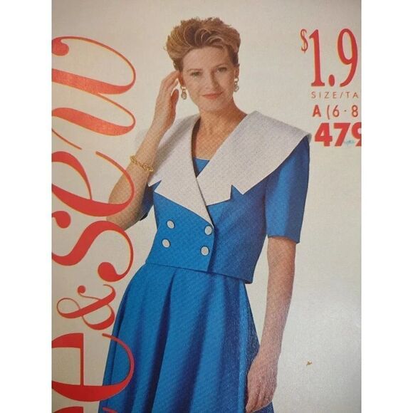 Vintage Butterick 4797 See Sew 2 Piece Dress Jacket Misses 6-8-10 UNCUT … - Picture 3 of 9